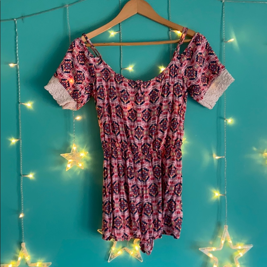 Off The Shoulder Patterned Romper!!!